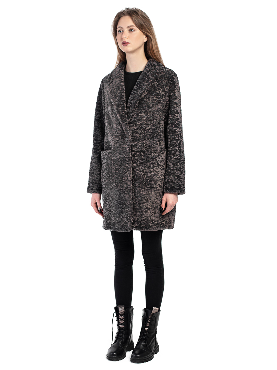 Шуба женская ALEF 7044А серая 40 RU