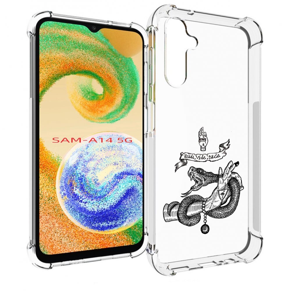 

Чехол MyPads змея на руке рисунок для Samsung Galaxy A14 5G, Прозрачный, Tocco