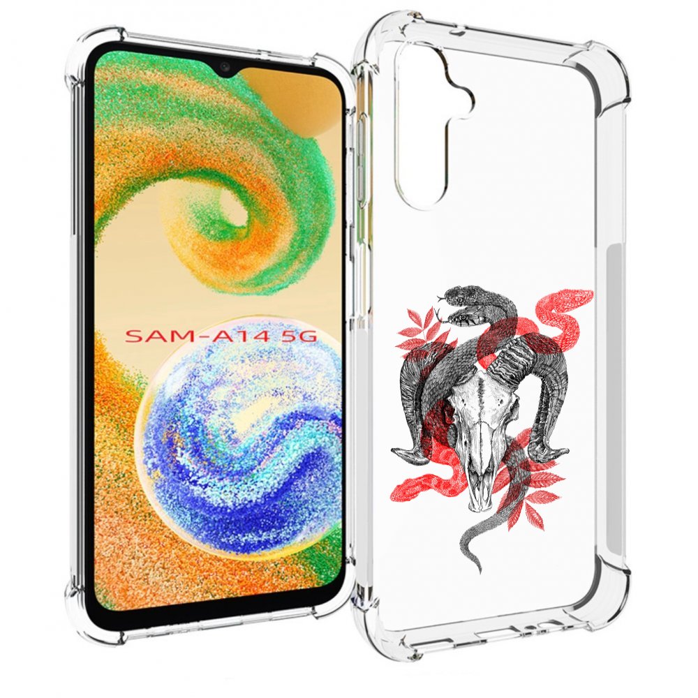

Чехол MyPads змея в черепе рисунок для Samsung Galaxy A14 5G, Прозрачный, Tocco