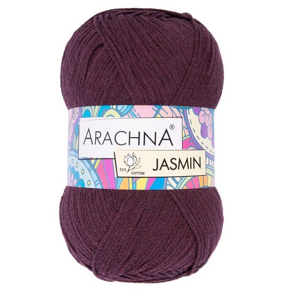

Пряжа ARACHNA JASMIN 80% хлопок, 20% полиэстер 5 шт. х 100 250 м цв. №144 т. бордо, Бордовый, JASMIN