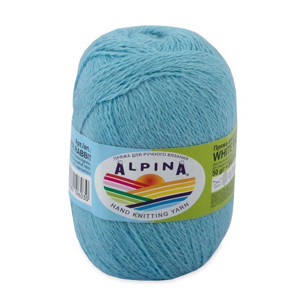 

Пряжа Alpina WHITE RABBIT 10 шт. в упак. цвет №241 голубой Alpina-WHITE RABBIT-№24