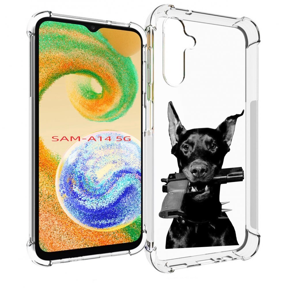 

Чехол MyPads доберман с пистолетом для Samsung Galaxy A14 5G, Прозрачный, Tocco