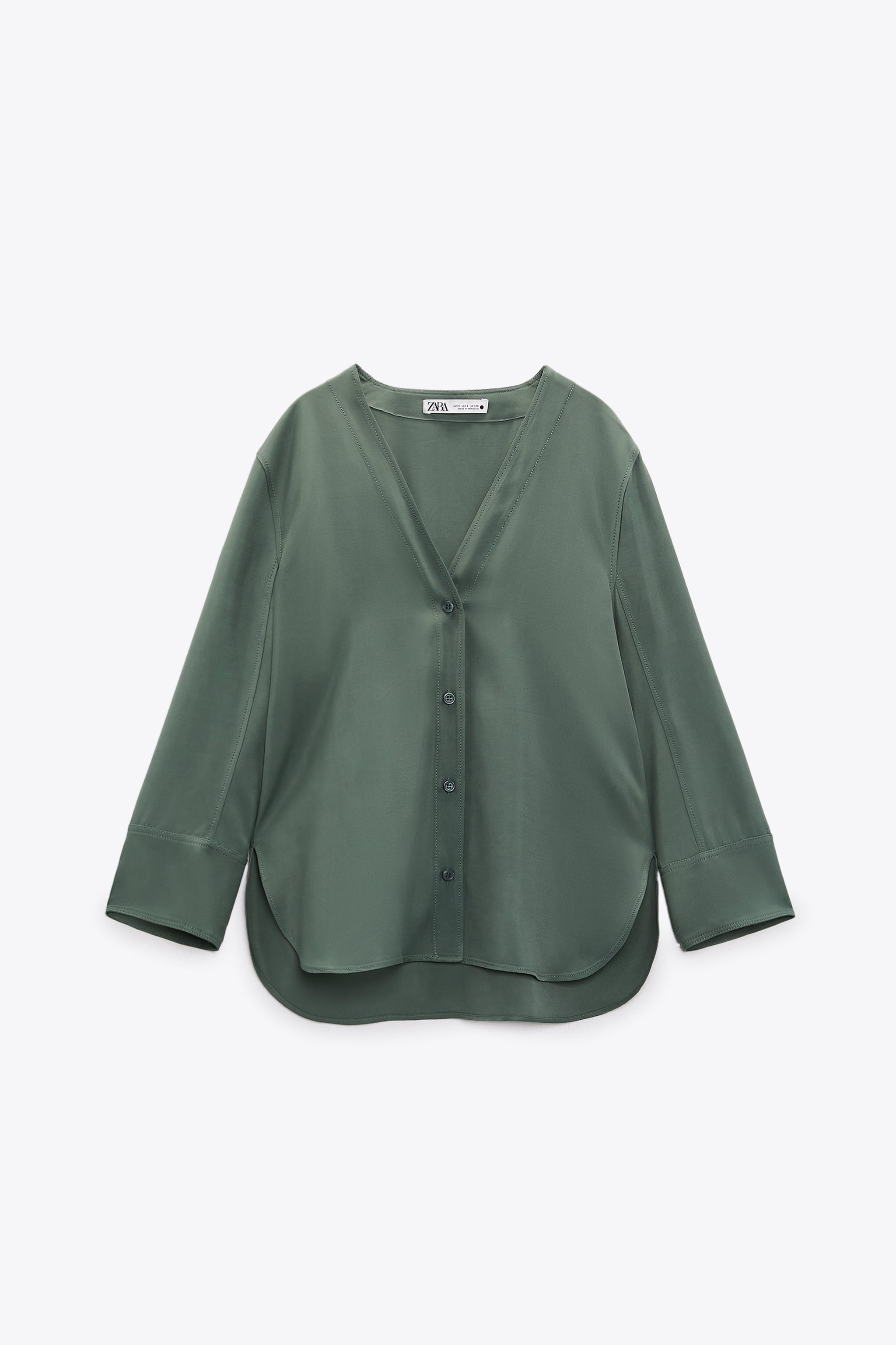 Блуза женская ZARA 02851304 зеленая XL (доставка из-за рубежа)