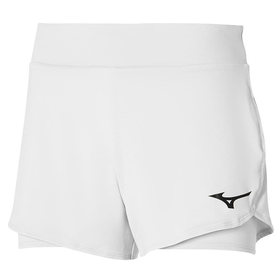 Mizuno FLEX SHORT (W) Шорты теннисные женские Белый/Черный M