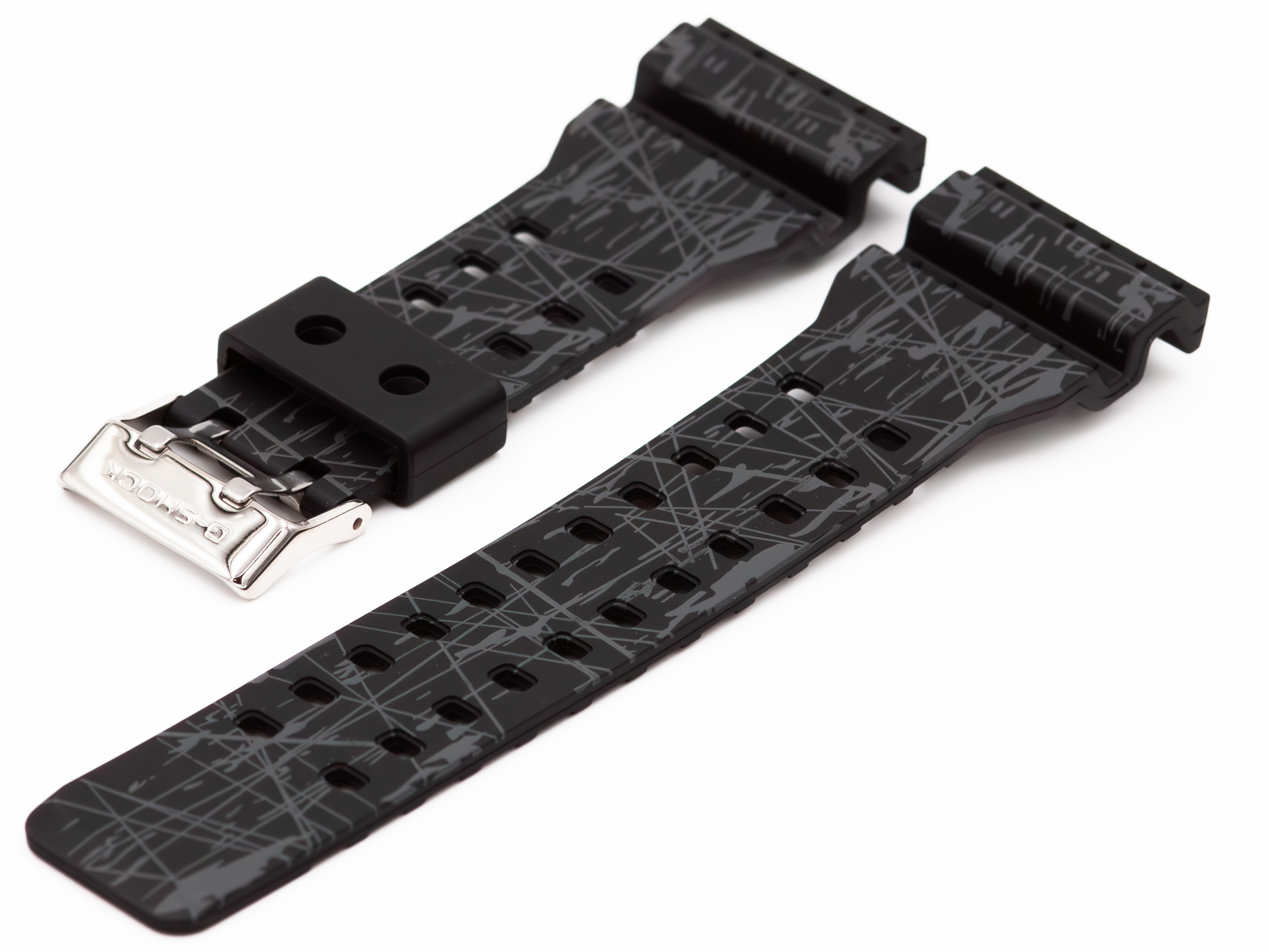 

Ремешок из двух частей мужской Watch Band GA-100 черный с серым рисунком, GA-100