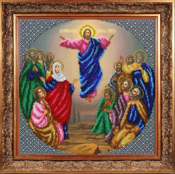 

Вышивка бисером Вознесение Иисуса Христа ПТ-Б1088, 28x28 см от