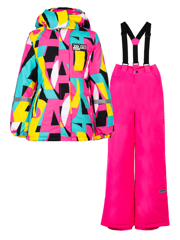 Комплект верхней одежды PlayToday 32221475, розовый, разноцветный, р. 134