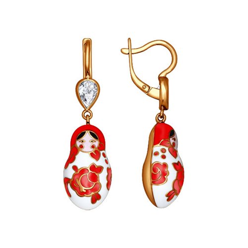 

Серьги из серебра с фианитом/эмалью SOKOLOV 93020431, 93020431