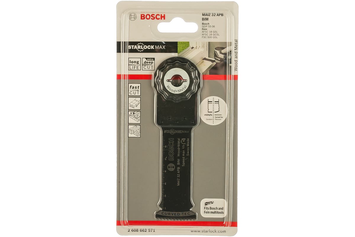 

Погружное пильное полотно Bosch BIM MAIZ 32 APB Wood and Metal 2608662571 STARLOCK MAX, STARLOCK MAX