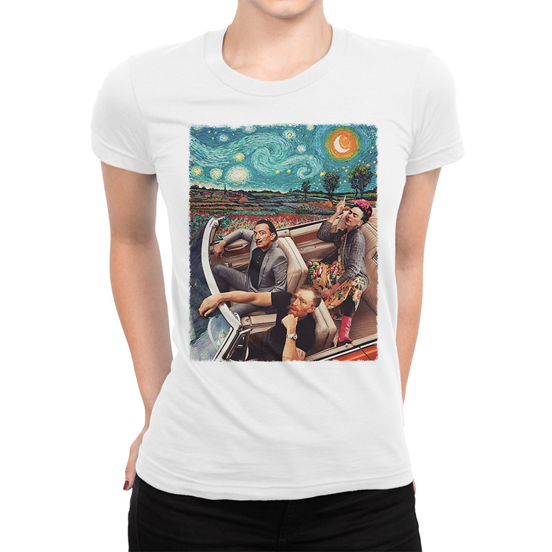 

Футболка женская Dream Shirts Страх и Ненависть Искусства (Ван Гог, Дали и Фрида) белая S, Белый, Страх и Ненависть Искусства (Ван Гог, Дали и Фрида)