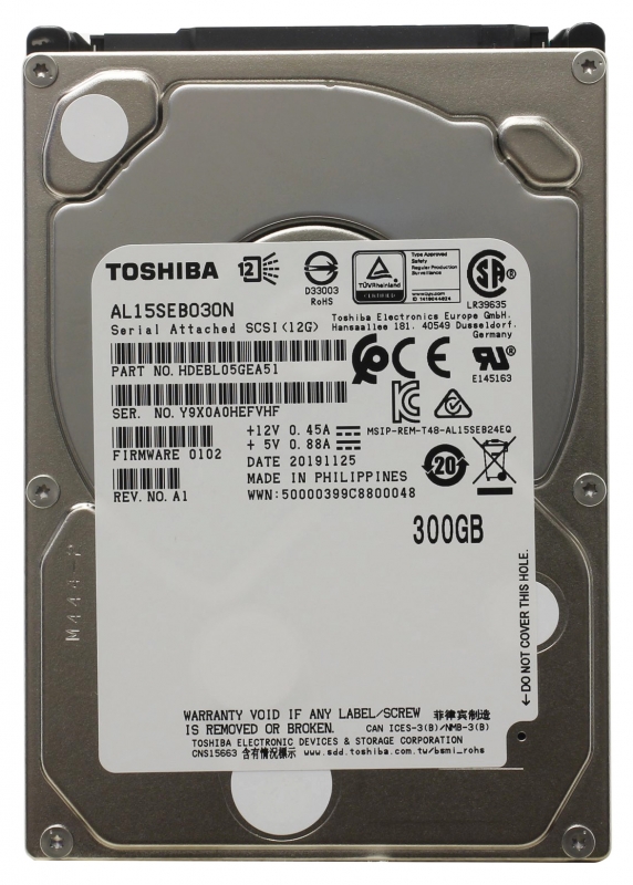 

Жесткий диск Toshiba AL15SEB030N 300Gb 10500 SAS 2,5" HDD, AL15SEB030N