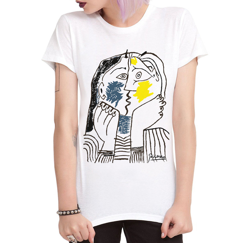 

Футболка женская Dream Shirts Поцелуй Пикассо белая 2XL, Белый, Поцелуй Пикассо
