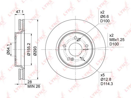 

Тормозный колодки LYNXauto передни йдля Honda CR-V 2.0, 2.2CTDi 2007- BN1039