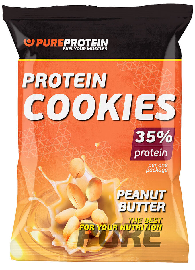 фото Высокобелковое печенье pureprotein protein cookies 80 г, 12 шт, арахисовое масло