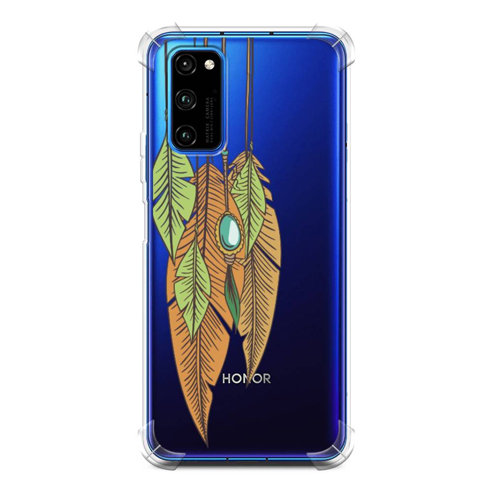

Чехол Awog на Honor V30 Pro "Оберег перья", Коричневый, 611451-1