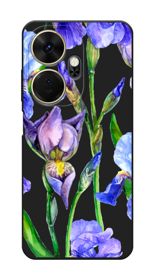 

Чехол Awog 3201952-1 для itel P55 Plus 4G "Синие ирисы", Фиолетовый;голубой;зеленый, 3201952-1