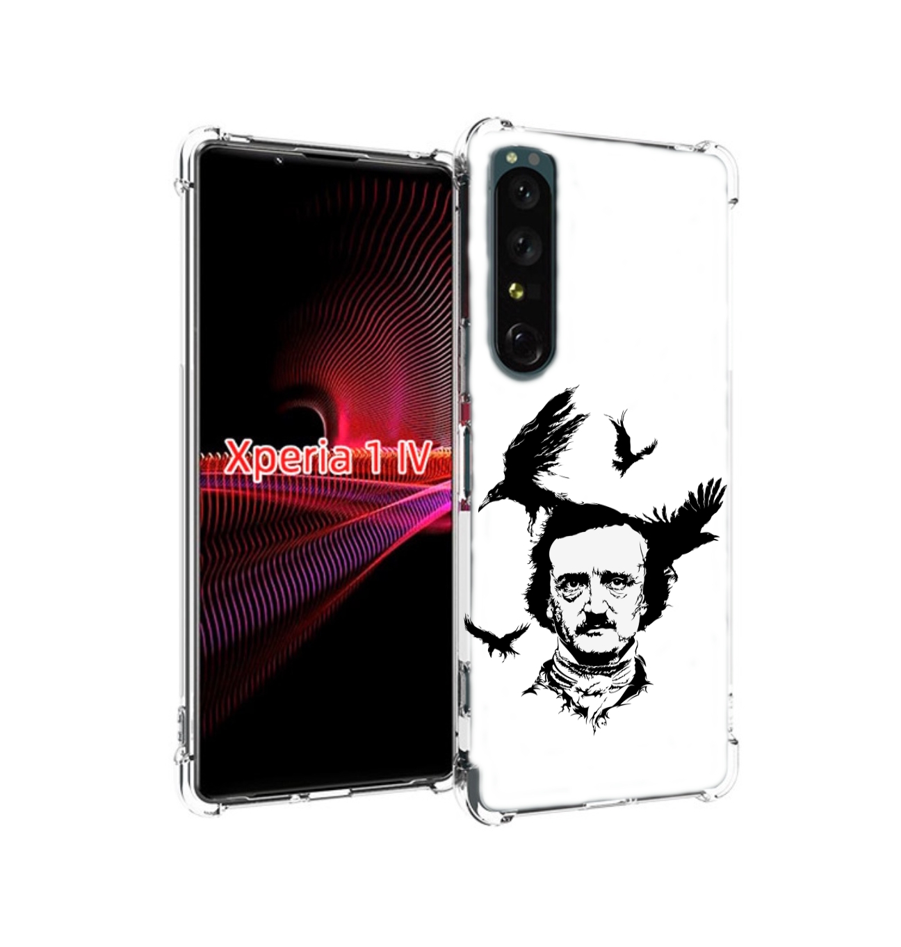 

Чехол накладка MyPads Эдгар Аллан черно белый для Sony Xperia 1 IV, Прозрачный, Tocco