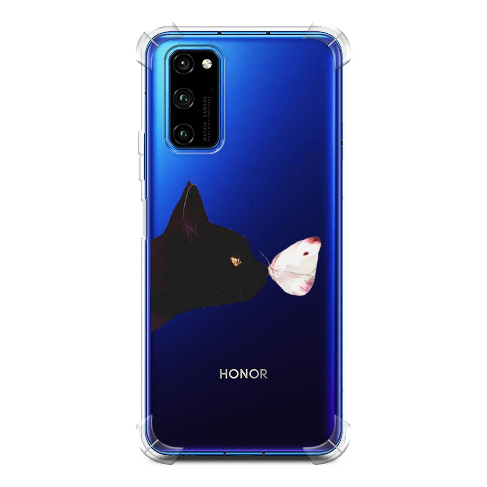 

Чехол Awog на Honor V30 Pro "Черный кот и бабочка", Бежевый;черный, 611451-1