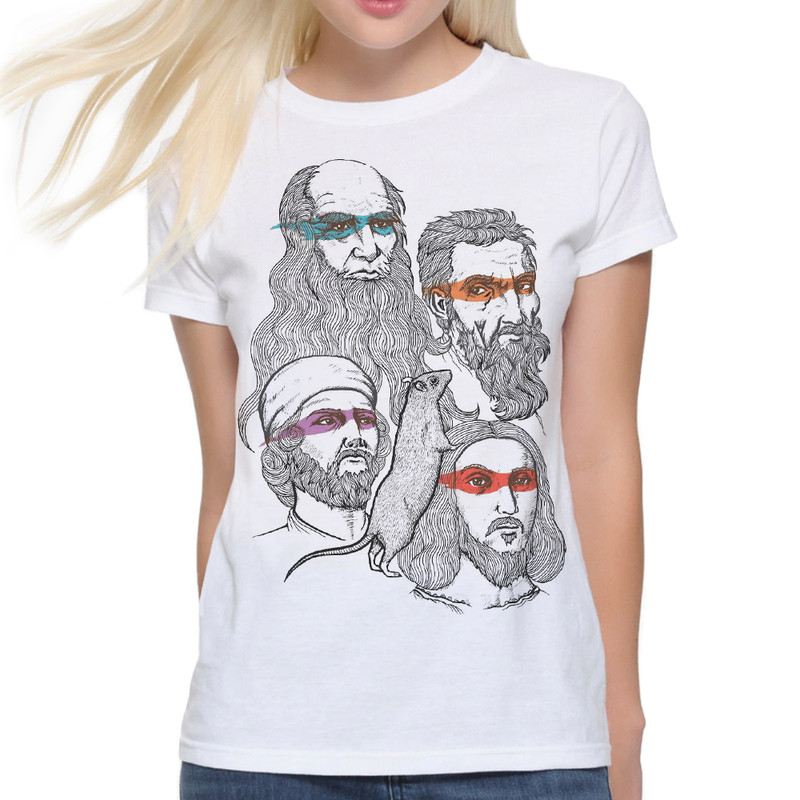 

Футболка женская Dream Shirts Ниндзя Эпохи Ренессанса белая L, Белый, Ниндзя Эпохи Ренессанса