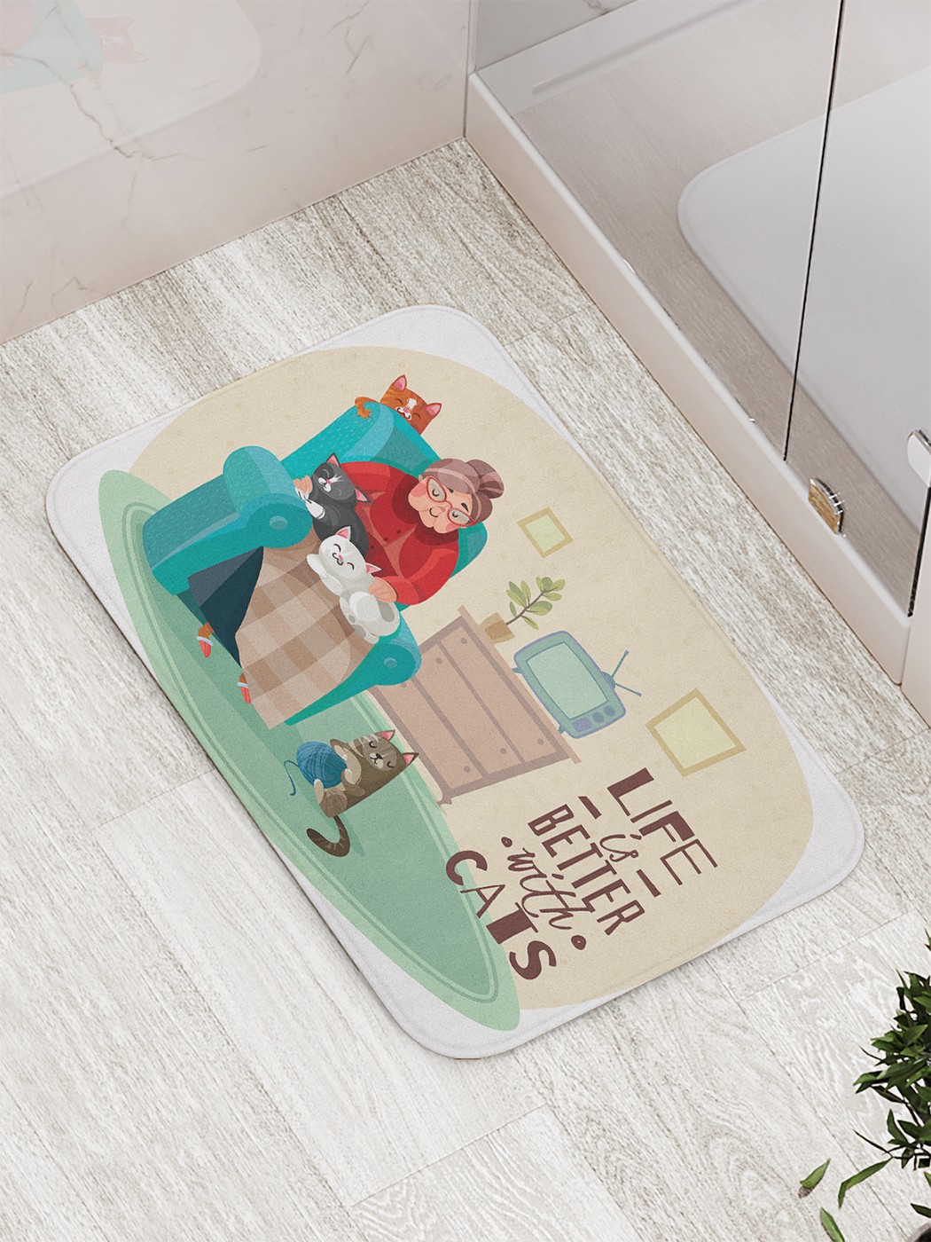 

Коврик противоскользящий для ванной, сауны, бассейна, 77х52 см bath_77091 JoyArty