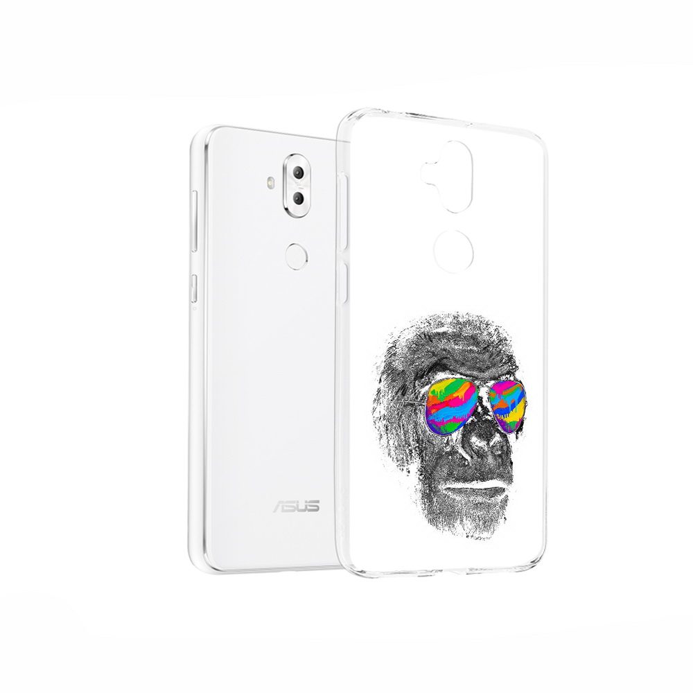 

Чехол MyPads Tocco для Asus ZenFone 5 Lite (ZC600KL) крутая обезьяна в очках, Прозрачный, Tocco