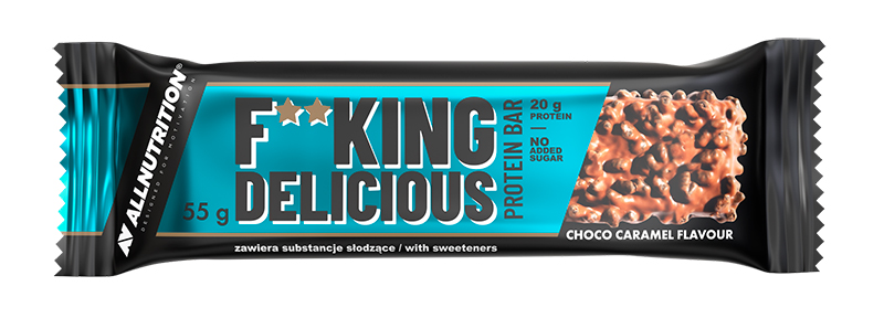 фото Allnutrition батончики allnutrition f**king delicious 55 г, 15 шт, вкус: шоколад-карамель