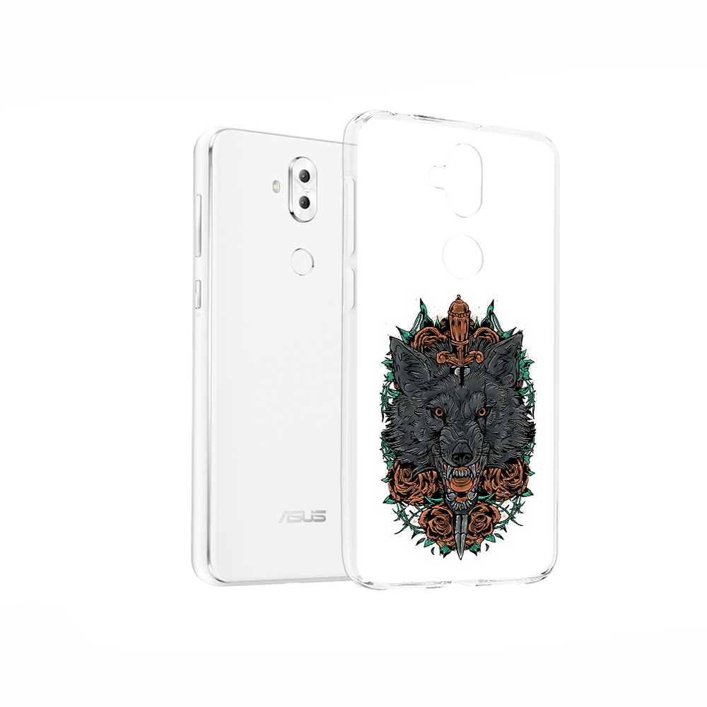 

Чехол MyPads Tocco для Asus ZenFone 5 Lite (ZC600KL) красивый злой волк, Прозрачный, Tocco