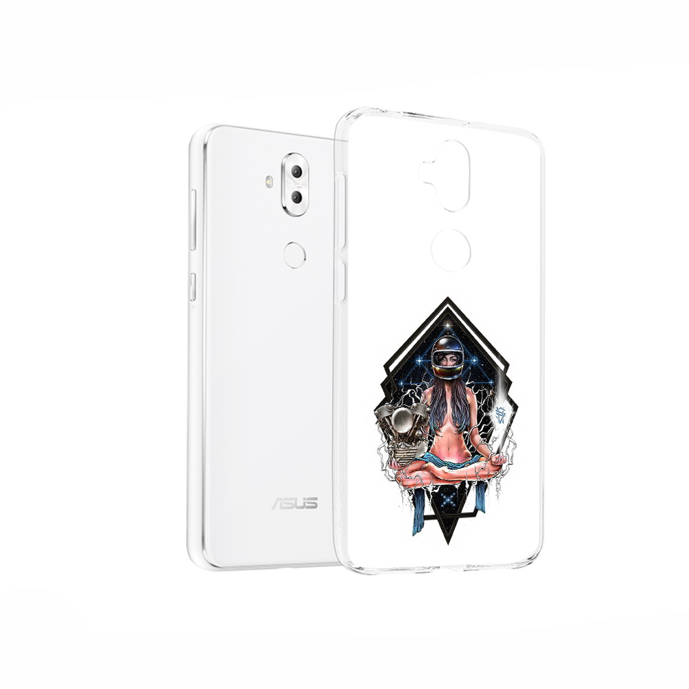 

Чехол MyPads Tocco для Asus ZenFone 5 Lite (ZC600KL) красивая девушка в шлеме, Прозрачный, Tocco