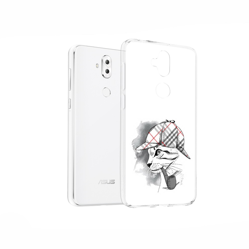 Чехол MyPads Tocco для Asus ZenFone 5 Lite (ZC600KL) кошка с трубкой