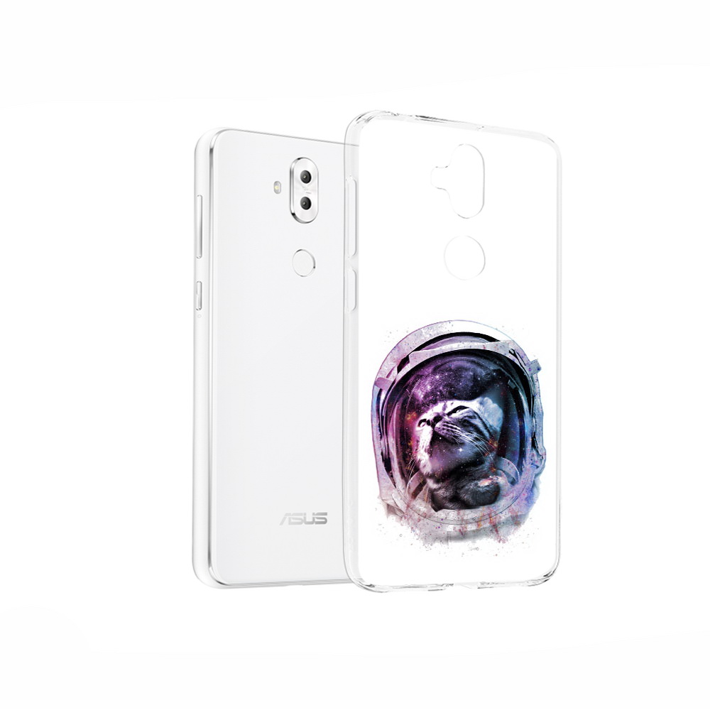 

Чехол MyPads Tocco для Asus ZenFone 5 Lite (ZC600KL) кот в шлеме, Прозрачный, Tocco