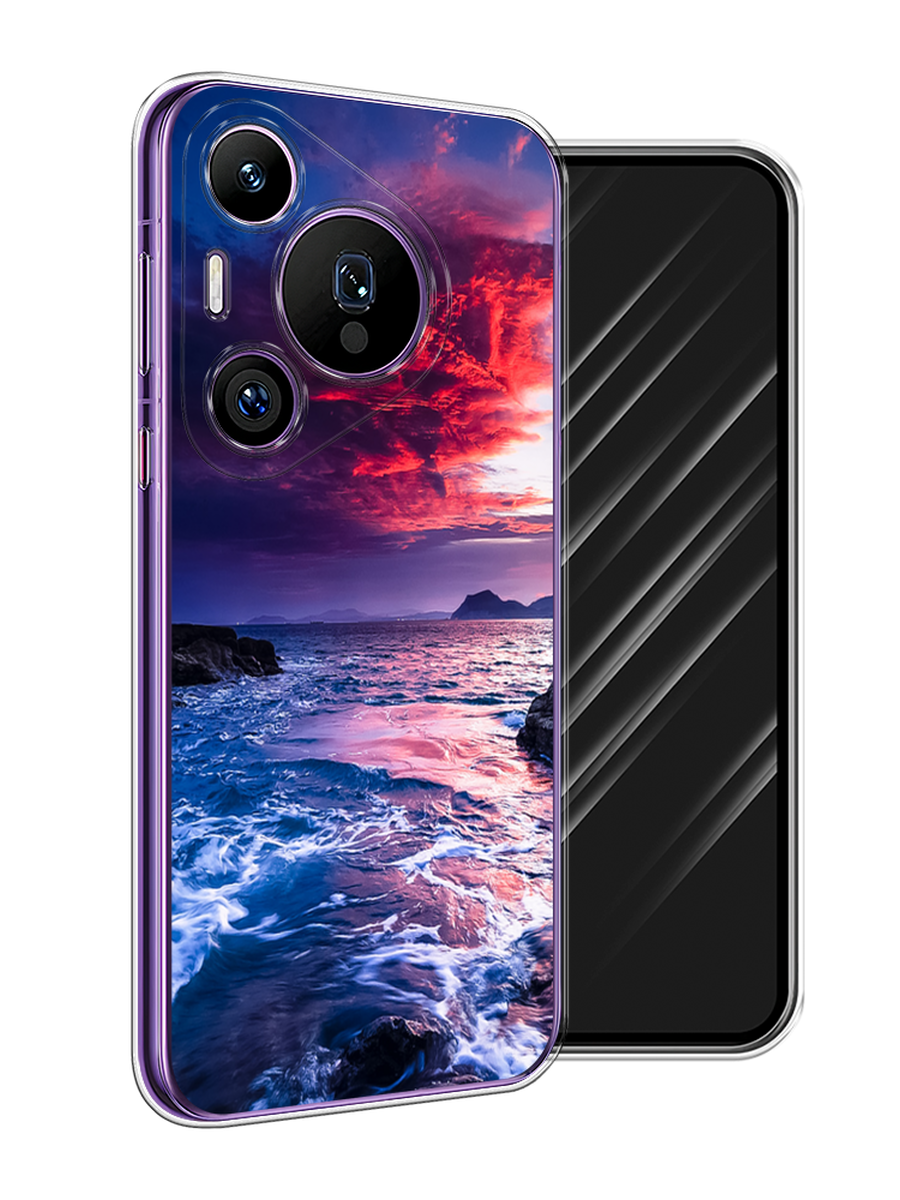 

Чехол Awog на Huawei Pura 70 Pro/70 Pro Plus "Волны 1", Розовый;синий, 6124150-1