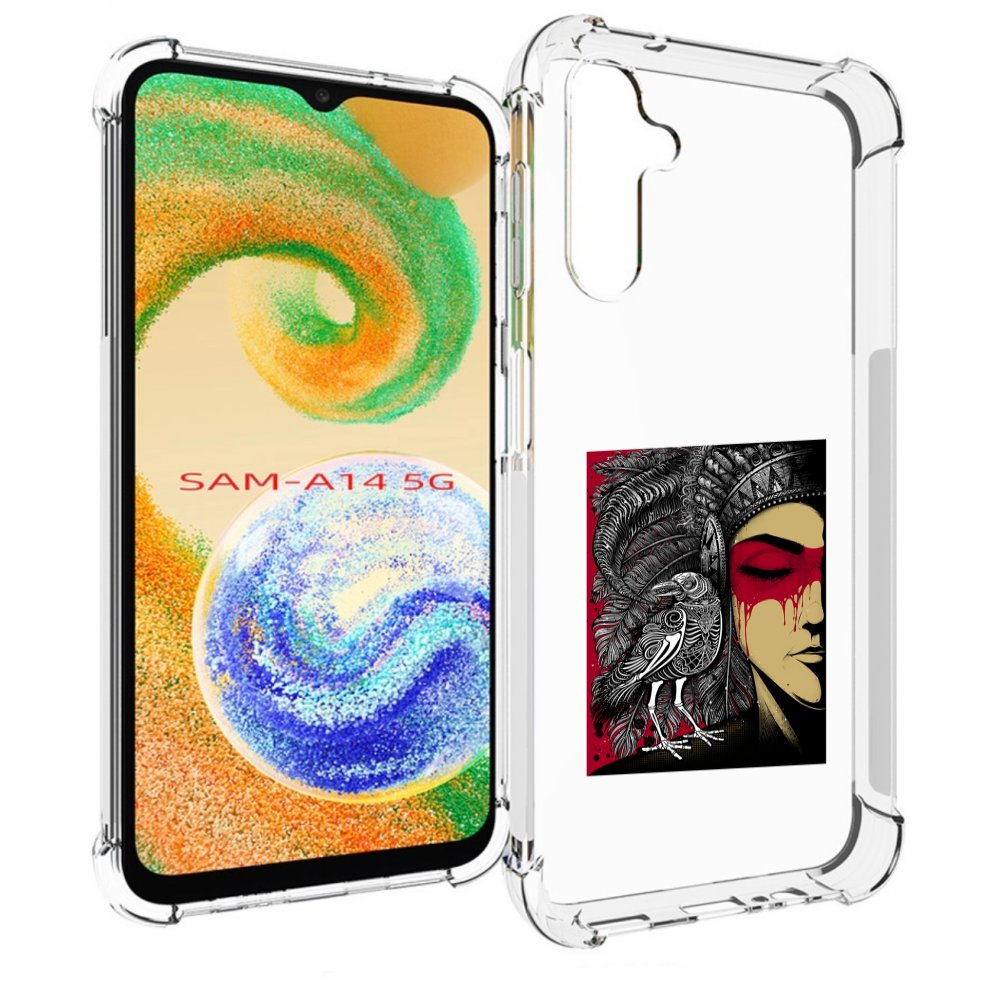

Чехол MyPads девушка с вороном в абстракции для Samsung Galaxy A14 5G, Прозрачный, Tocco