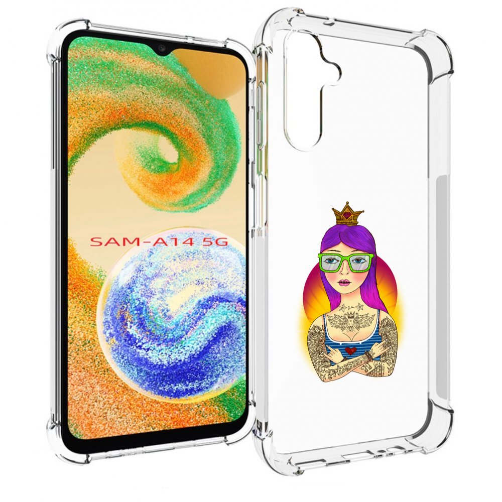 

Чехол MyPads девушка в татуировках с короной для Samsung Galaxy A14 5G, Прозрачный, Tocco
