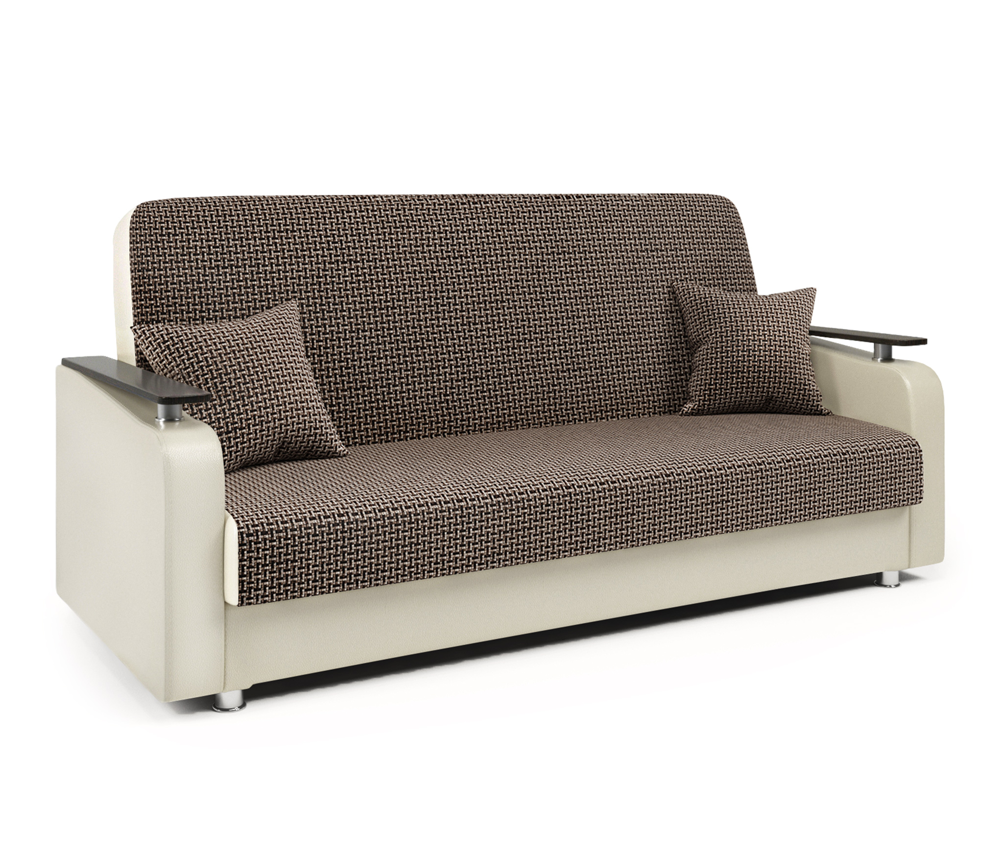 

Диван-книжка Шарм-Дизайн Мелодия ДП 1 140 Корфу коричневый и экокожа беж, Мелодия ДП 1