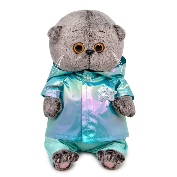 фото Мягкая игрушка басик baby в модной курточке, 20 см nobrand