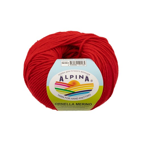 

Пряжа ALPINA ORNELLA MERINO 10 шт. х 50 г шт. в упак. цвет №563 красный ORNELLA M