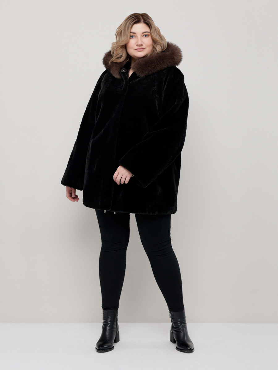 Шуба женская ALEF 2357К коричневая 42 RU