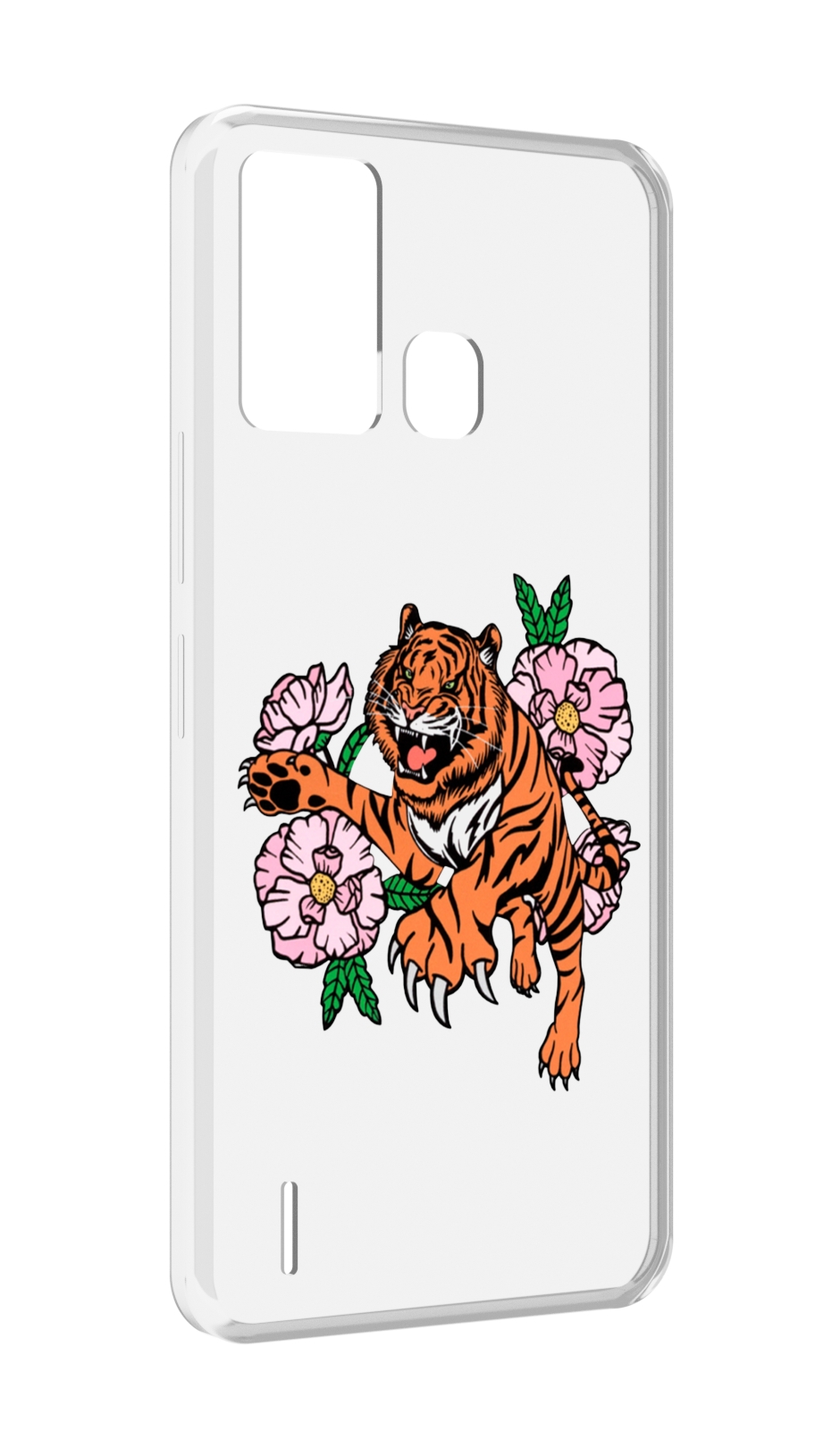 

Чехол MyPads тигры-цветочные для ITEL S16 / ITEL Vision 1 Pro, Прозрачный, Tocco