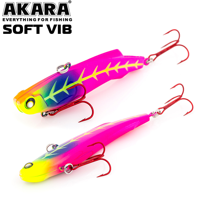 

Воблер Akara раттлин Soft Vib 75 мм 17 гр 3/5 oz 2,9 in A67, Разноцветный, Soft Vib