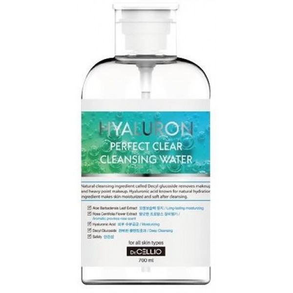 фото Очищающая вода dr.cellio hyarulon perfect clear cleansing water, 700 мл buta