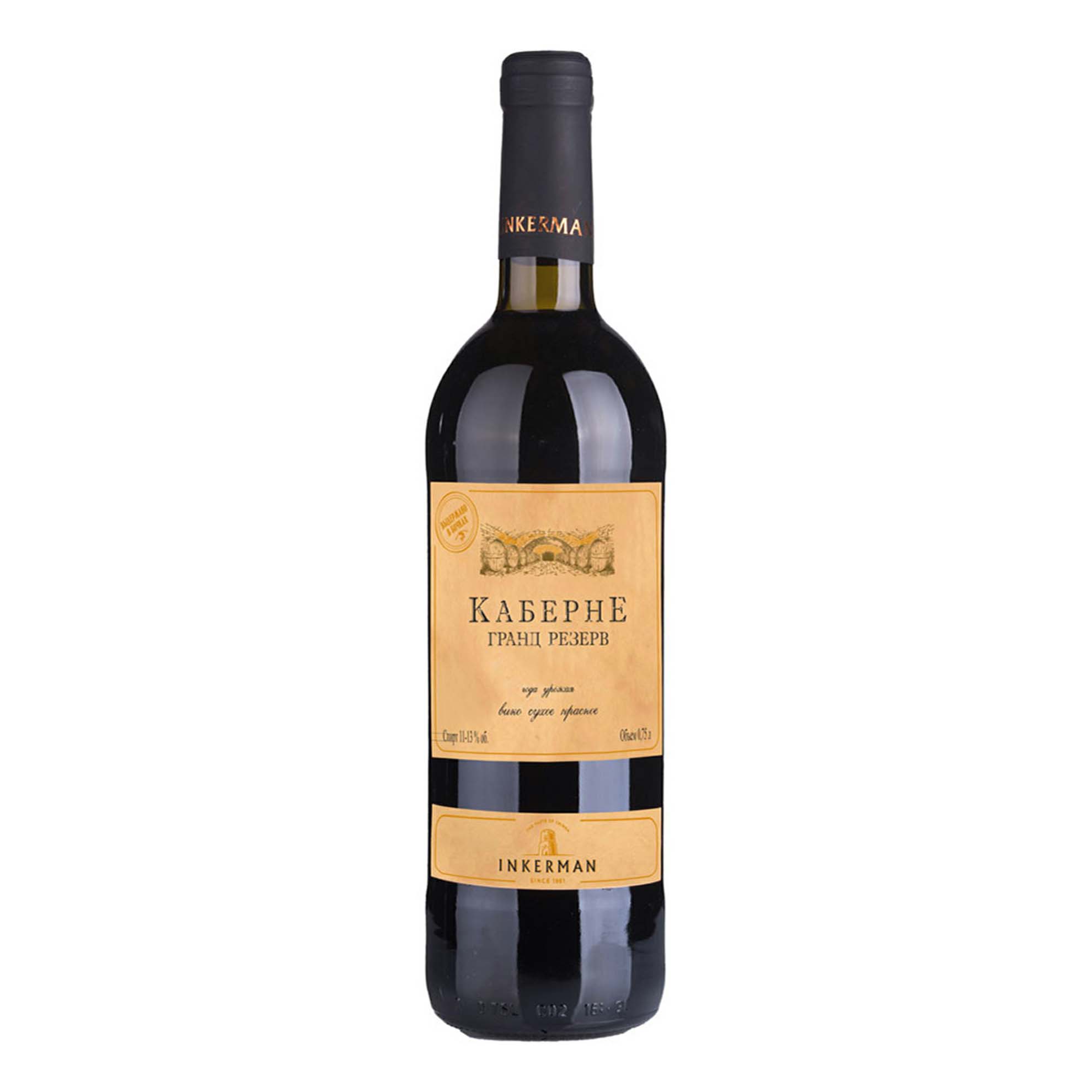 

Вино Inkerman Cabernet Kachinskoye Grand Reserve красное сухое 11-13% 0,75 л
