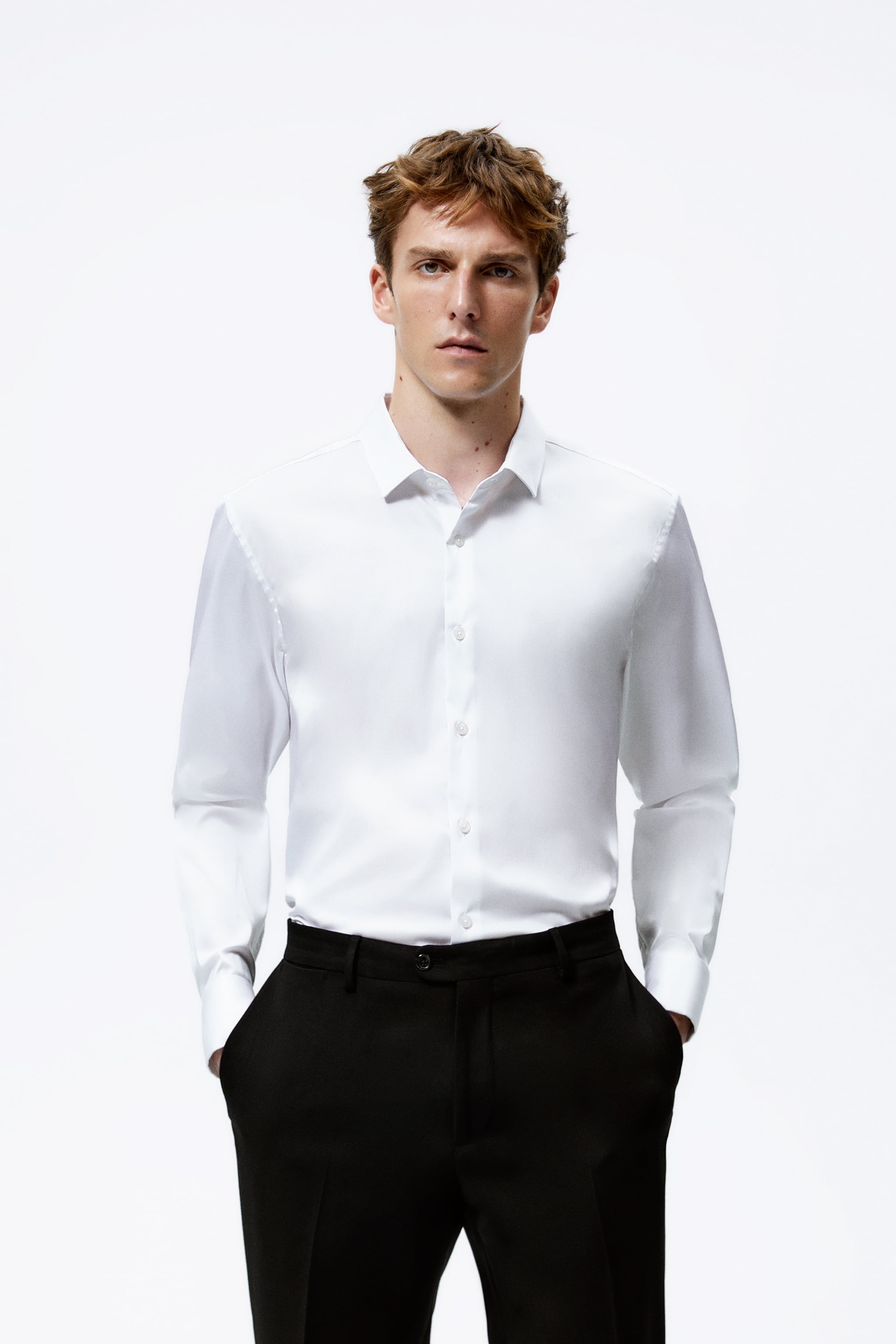 

Рубашка мужская ZARA 09483441 белая M (доставка из-за рубежа), 09483441