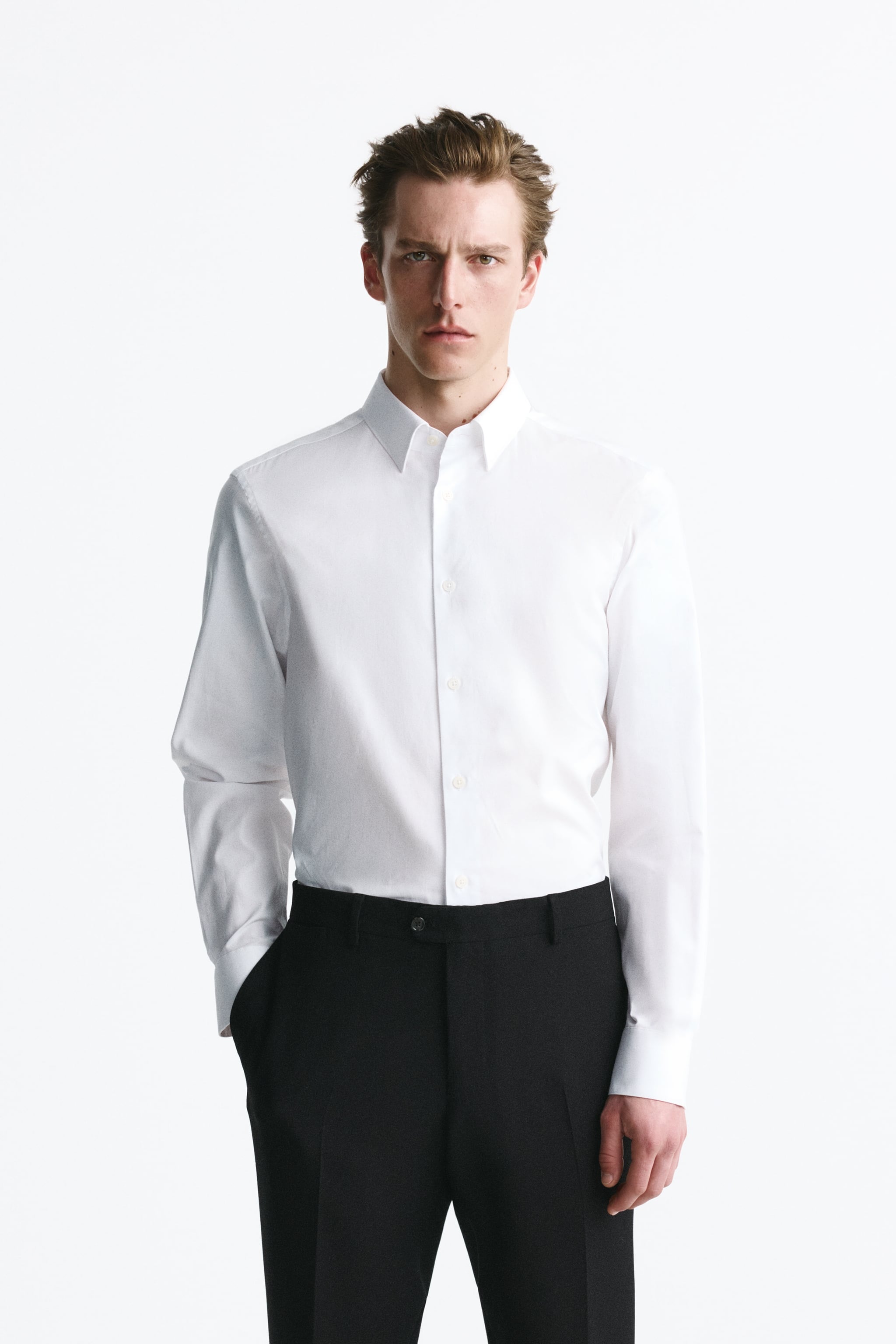 

Рубашка мужская ZARA 04379809 белая XL (доставка из-за рубежа), Белый, 04379809