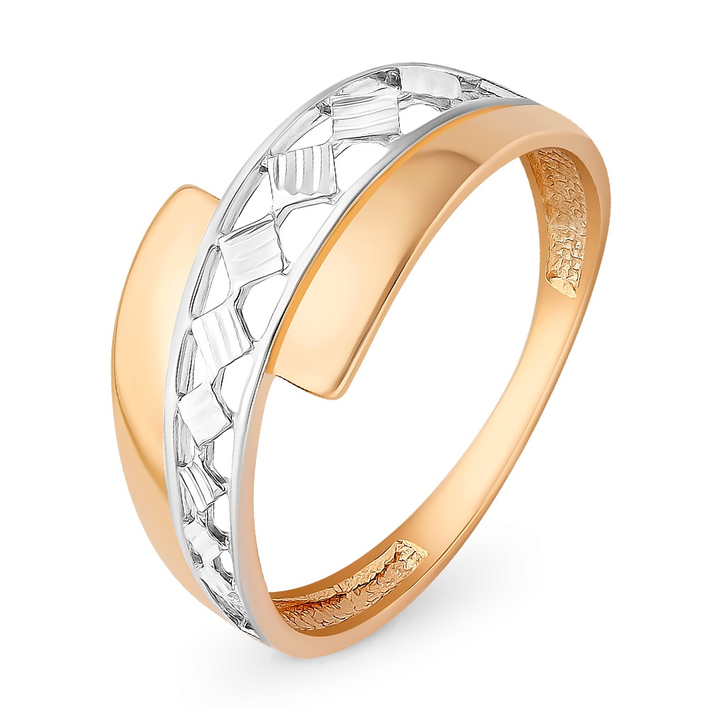 Кольцо женское из красного золота без вставки 585Gold 401005035, р. 19,5