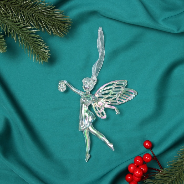 

Украшение ёлочное Зимнее волшебство Фея с шариком 10514374 белый перелив 12х115см, Прозрачный