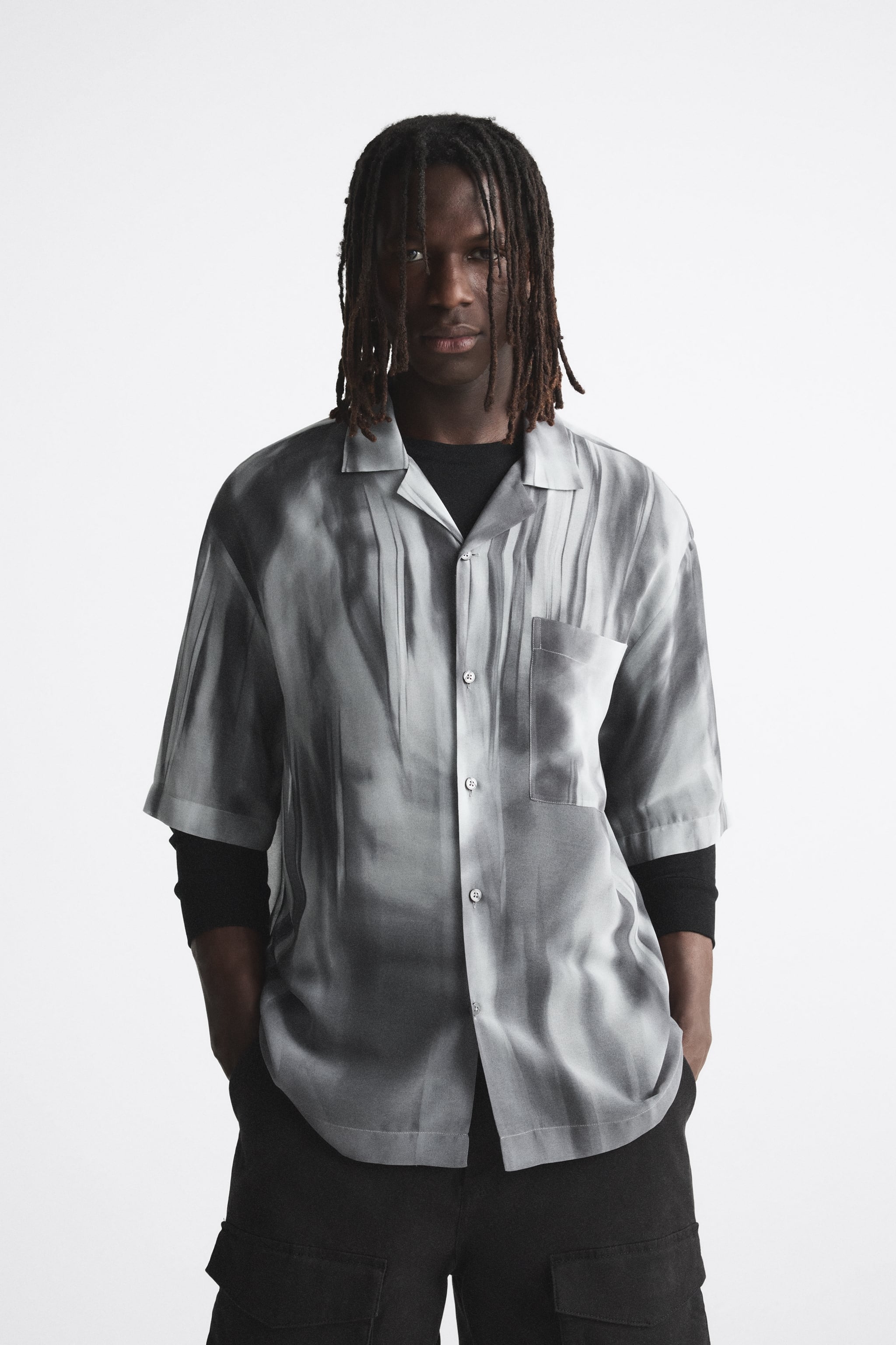 

Рубашка мужская ZARA 04574874 серая L (доставка из-за рубежа), Серый, 04574874