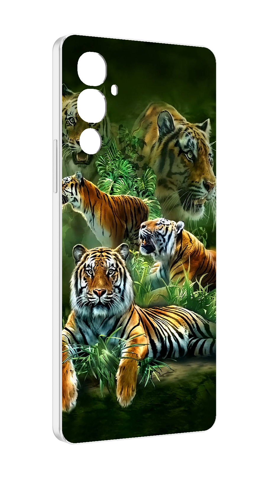 

Чехол MyPads Тигры для Tecno Pova 4, Прозрачный, Tocco