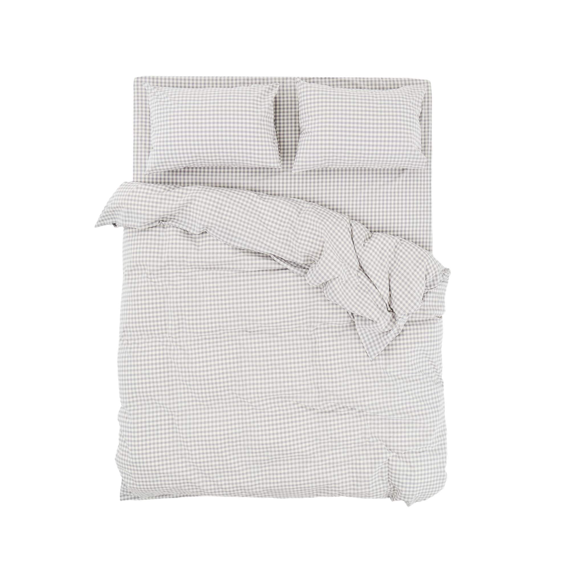 

Пододеяльник MORФEUS из вареного хлопка Melange Grandpa Check 200x200, Серый