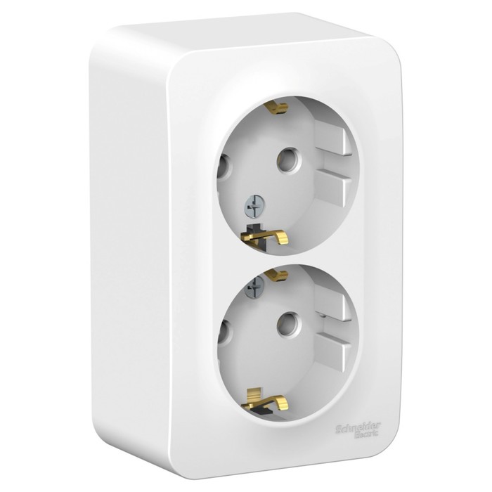 фото Розетка двойная se blanca, 16 а, 250 в, накладная, без з/к, ip20, белый, blnra010211 systeme electric