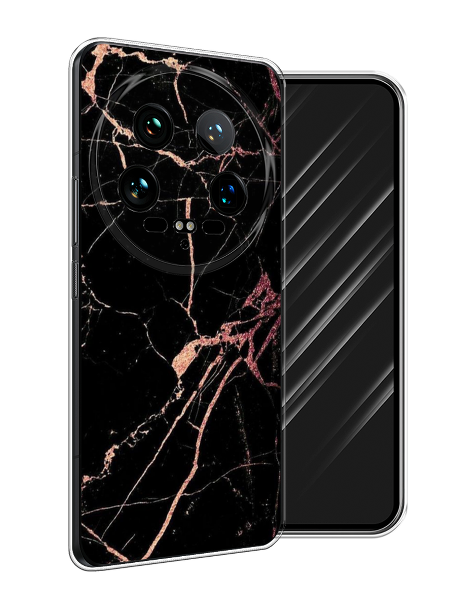 

Чехол Awog на Xiaomi 14 Ultra "Мрамор розовое золото", Черный;розовый, 321850-1